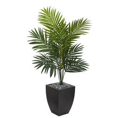 4.5ft. Kentia Palm Artificial Tree in Black Wash Planter
