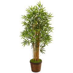 4.5ft. Bamboo Artificial Tree in Coiled Rope Planter
