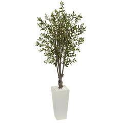6ft. Olive Artificial Tree in White Tower Planter