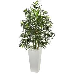 5ft. Areca Artificial Palm Tree in White Planter, UV Resistant (Indoor/Outdoor)