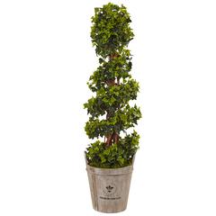 4ft. English Ivy Artificial Tree in Farmhouse Planter, UV Resistant (Indoor/Outdoor)