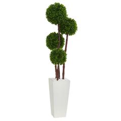 4ft. Boxwood Artificial Topiary Tree in Planter UV Resistant (Indoor/Outdoor)