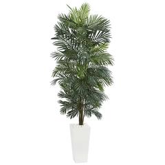 7ft. Areca Artificial Tree in White Tower Planter