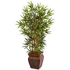 3.5ft. Bamboo Artificial Tree in Wooden Decorative Planter