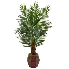 5ft. Areca Palm Artificial Tree in Weave Planter