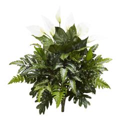 27in. Mixed Spathiphyllum Artificial Plant (Set of 2)