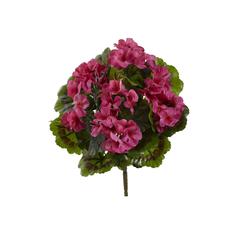 Geranium Artificial Bush UV Resistant, Set of 4 (Indoor/Outdoor)