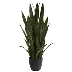 38in. Sansevieria Artificial Plant Green