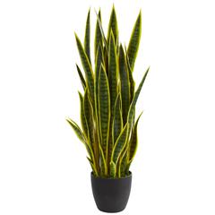 38in. Sansevieria Artificial Plant, Yellow