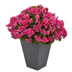Geranium Artificial Plant in Slate Planter UV Resistant (Indoor/Outdoor), Beauty