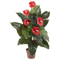 3ft. Anthurium Silk Plant (Real Touch)