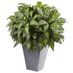 Silver King with Slate Planter