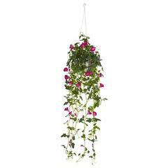30in. Petunia Hanging Basket Artificial Plant