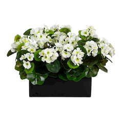 13in. UV Resistant Artificial Geranium in Rectangular Planter (Indoor/Outdoor)