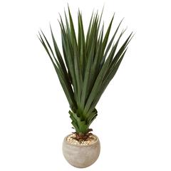 Spiked Agave Artificial Plant in Sand Colored Bowl (Indoor/Outdoor)