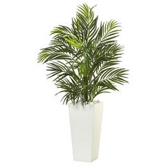 39in. Areca Artificial Palm in White Square Planter
