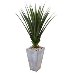 5 ft. H Spiked Artificial Agave in Cement Planter (Indoor/Outdoor)