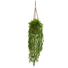 Mini Bamboo Artificial Plant Hanging Basket