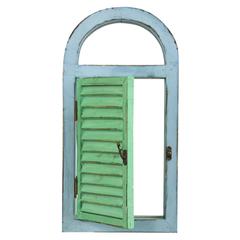 Vintage Window Shutter & Mirror Wall Décor