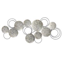 4.5ft. x 2ft. Galvanized Embossed Metal Discs Wall Art Decor