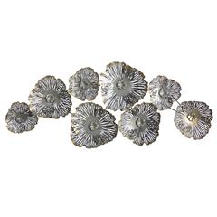 5ft. x 2ft. Floating Metal Floral Wall Art Decor