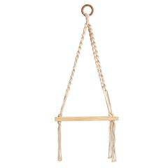 12in. x 22in. Hand Woven Macrame Wall Hanging with Wooden Shelf