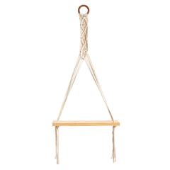 14in. x 24in. Handmade Macrame Wall Hanging with Wooden Shelf