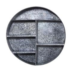 18in. Galvanized Circular Metal Wall Mounted Shelf with Four Tier Shelves