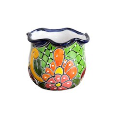 6in. x 7in. Handmade Mexican Talavera Ceramic Planter