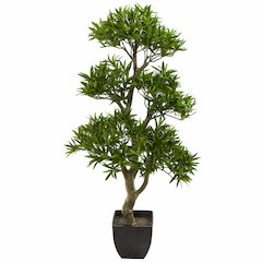 37in. Bonsai Styled Podocarpus Artificial Tree