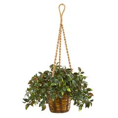 30in. Mini Melon Artificial Plant in Hanging Basket UV Resistant (Indoor/Outdoor)