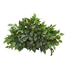 20in. Mixed Ficus and Fittonia Artificial Ledge Plant
