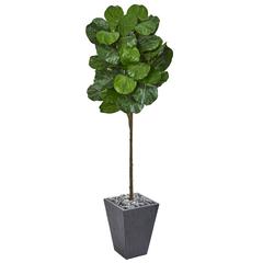 6ft. Fiddle Leaf Artificial Tree in Slate Finished Planter