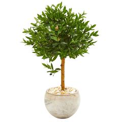38in. Olive Topiary Artificial Tree in Bowl Planter UV Resistant (Indoor/Outdoor)