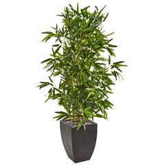 5ft. Bamboo Artificial Tree in Black Planter (Real Touch) UV Resistant (Indoor/Outdoor)