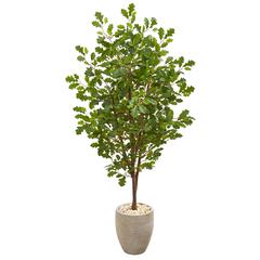 69in. Oak Artificial Tree in Sand Colored Planter