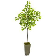 6ft. Lemon Artificial Tree in Olive Green Planter