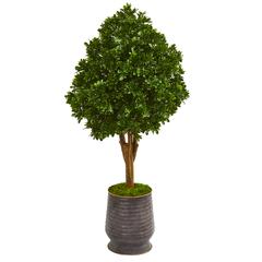 49in. Tea Leaf Artificial Tree in Metal Planter UV Resistant (Indoor/Outdoor)