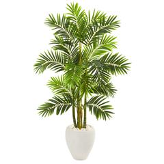 63in. Areca Palm Artificial Tree in White Planter