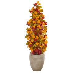 42in. Autumn Maple Artificial Tree in Sand Colored Planter