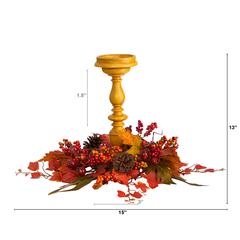 15in. Harvest Fall Artificial Candelabrum Arrangement