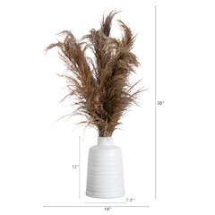30in. Dried Natural Pampas Arrangement in Ceramic Vase