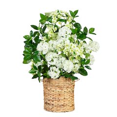 31in. Artificial Mixed Flower Arrangement in Hyacinth Weave Basket