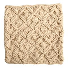 18in. Boho Diamond Woven Macrame Decorative Pillow Cover