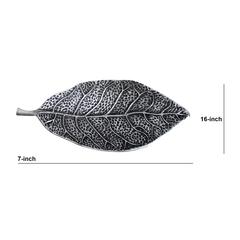 16in. Antique Leaf Decorative Accent Tray