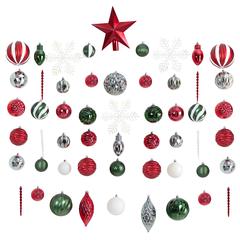 Holiday Deluxe Shatterproof, 100 Count Christmas Tree Ornament Box Set