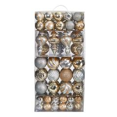 Holiday Deluxe Shatterproof, 81 Count Christmas Tree Ornament Box Set