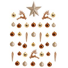 Holiday Christmas 40 Count 3in. Lux Shatterproof Ornament Set