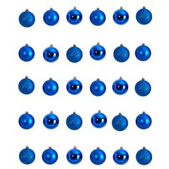 Holiday Christmas 30 Count 2.5in. Shatterproof Ornament Set