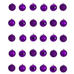 Holiday Christmas 30 Count 2.5in. Shatterproof Ornament Set